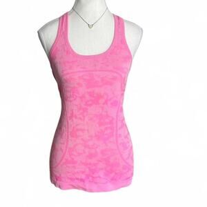Lululemon Pink Camo Swiftly Tech Y2K Activewear Tank Top Womens Size 8